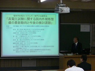 電気学会電力・エネルギー部門大会における高電圧試験に関する規格の座談会